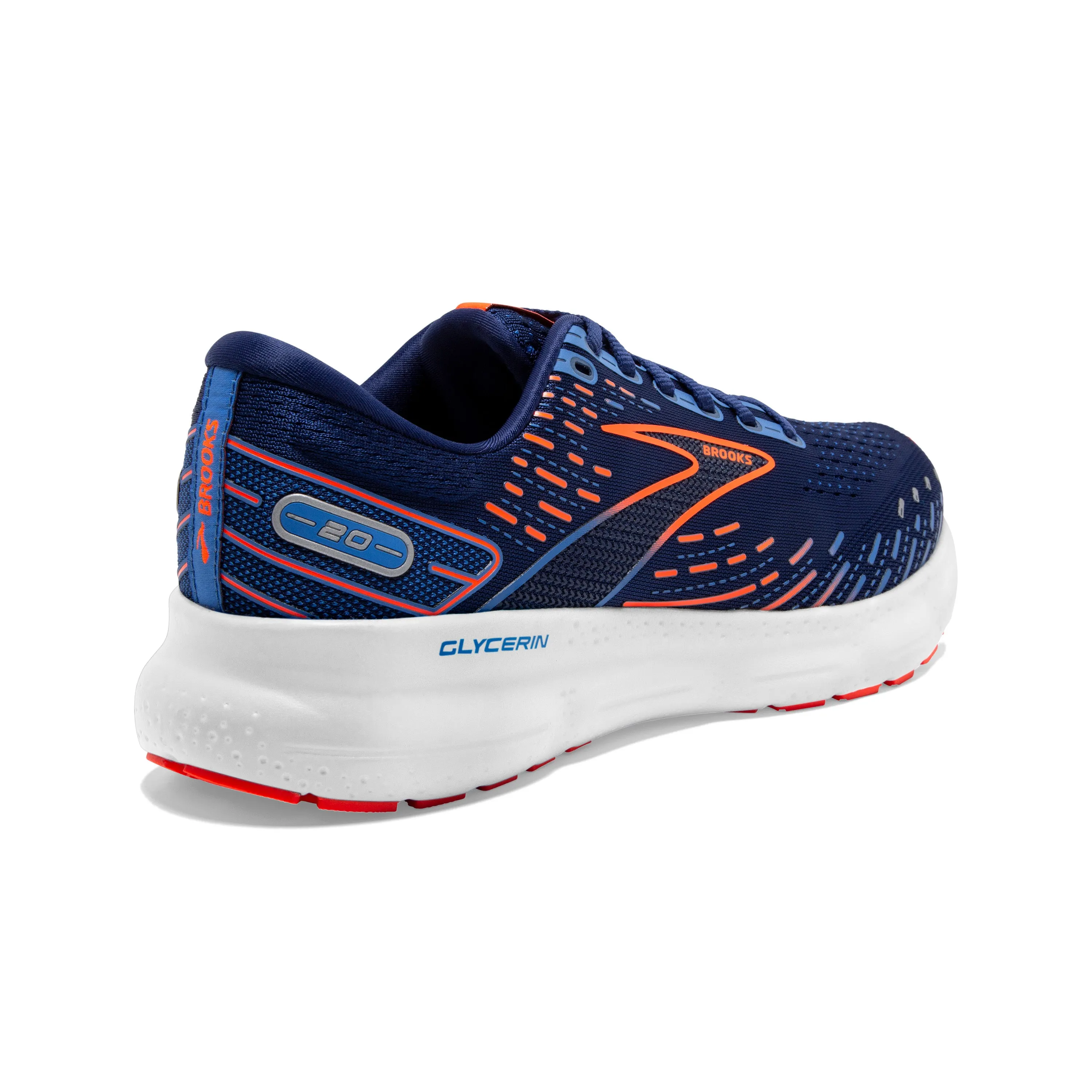 Men's Brooks Glycerin 20 Color:  Blue Depths/Palace Blue/Orange (WIDE WIDTH)