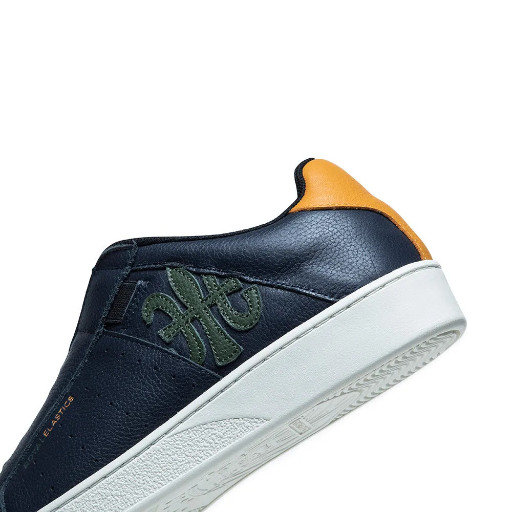 Men's Icon Blue Green Yellow Logo Leather Sneakers 01921-574