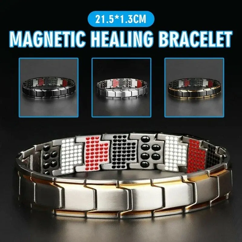 Mens Jewelery Health Energy 3 IN 1 Bracelet Bangle for Arthritis Twisted Healthy Magnetic Power Therapy Magnets Bracelet for Men