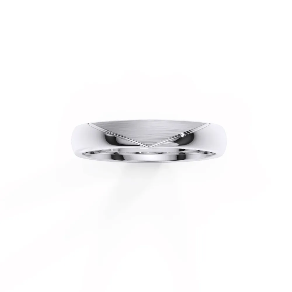 Men's Modern White Gold Wedding Band with Unique Geometric Design