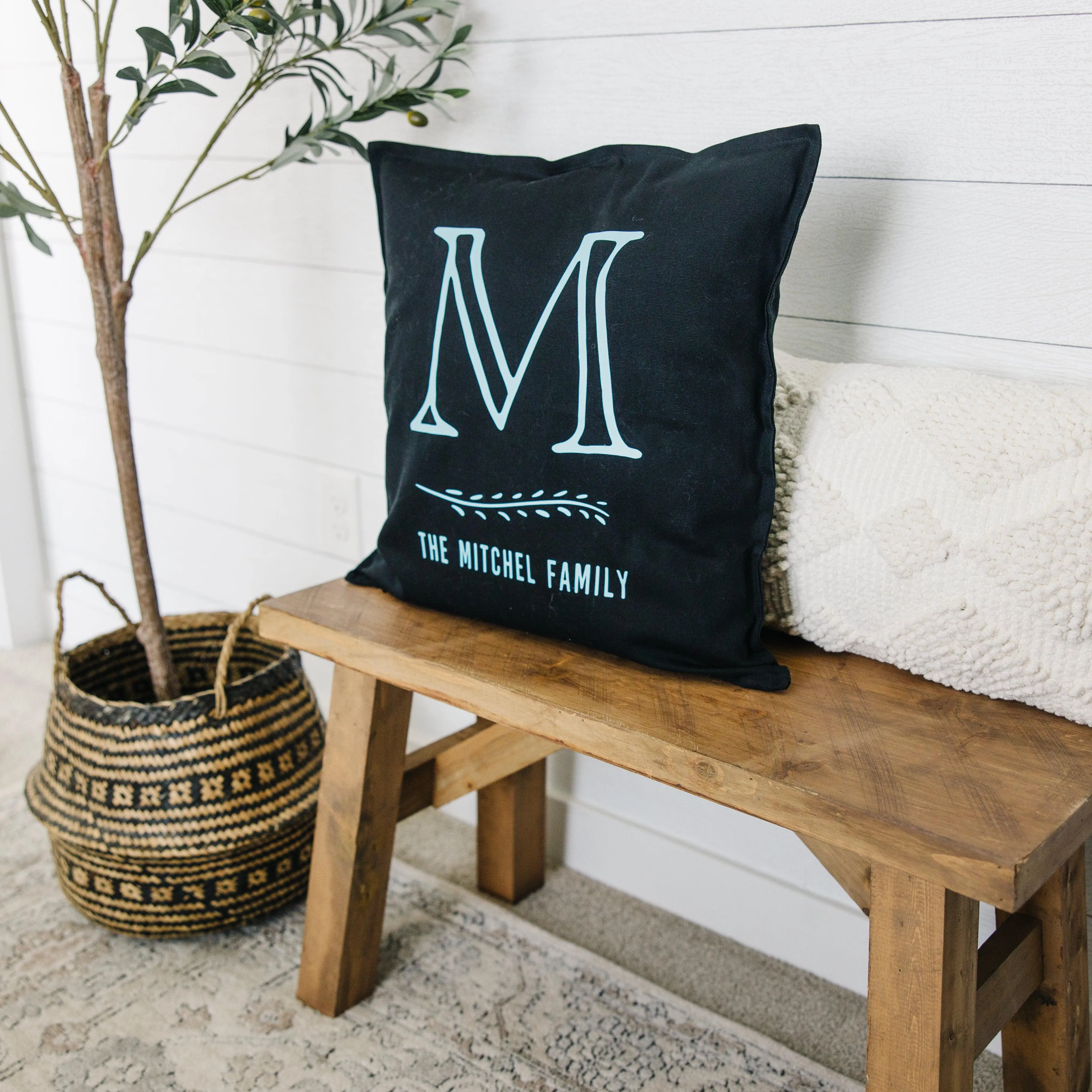 Monogram Colorful Throw Pillow Covers