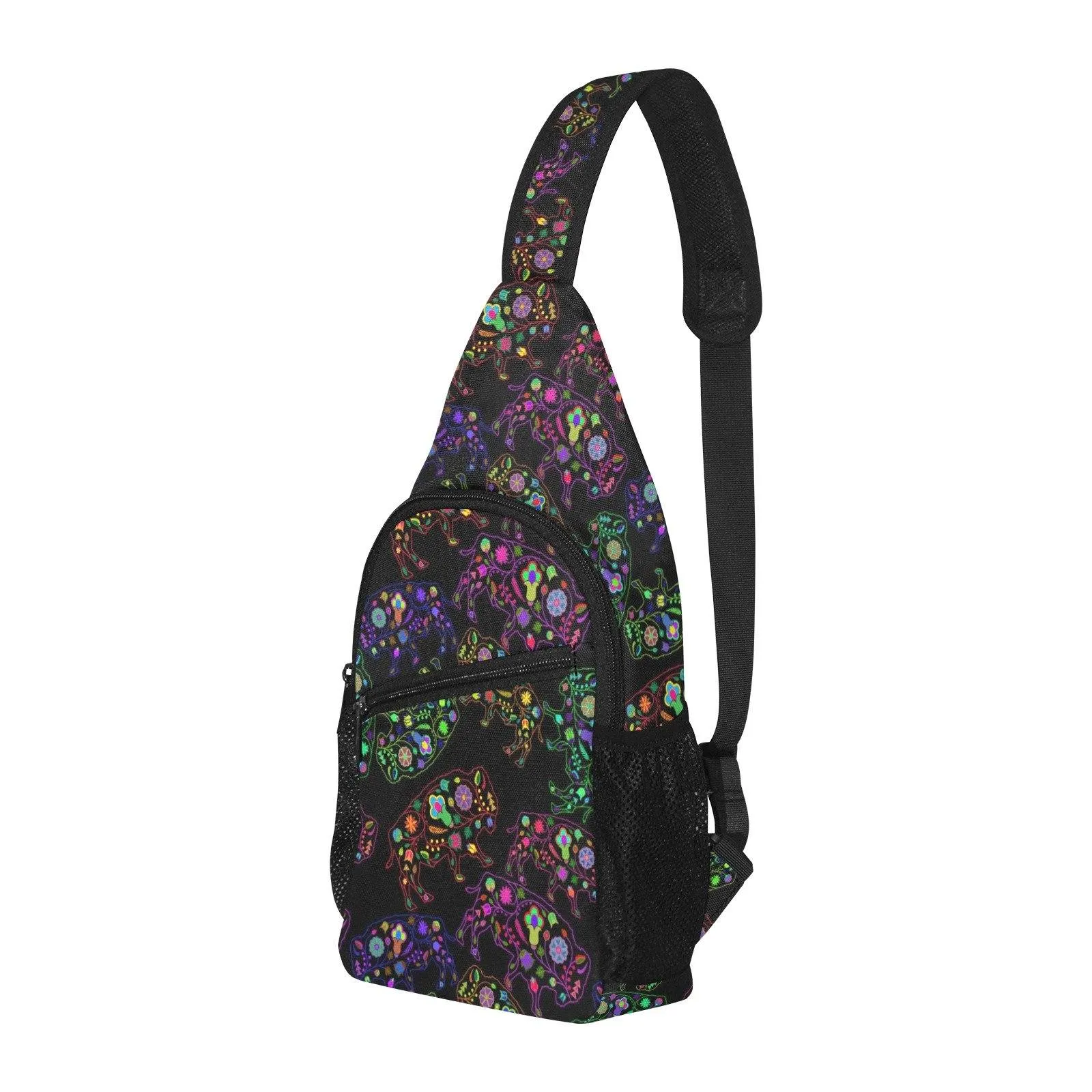 Neon Floral Buffalos Chest Bag