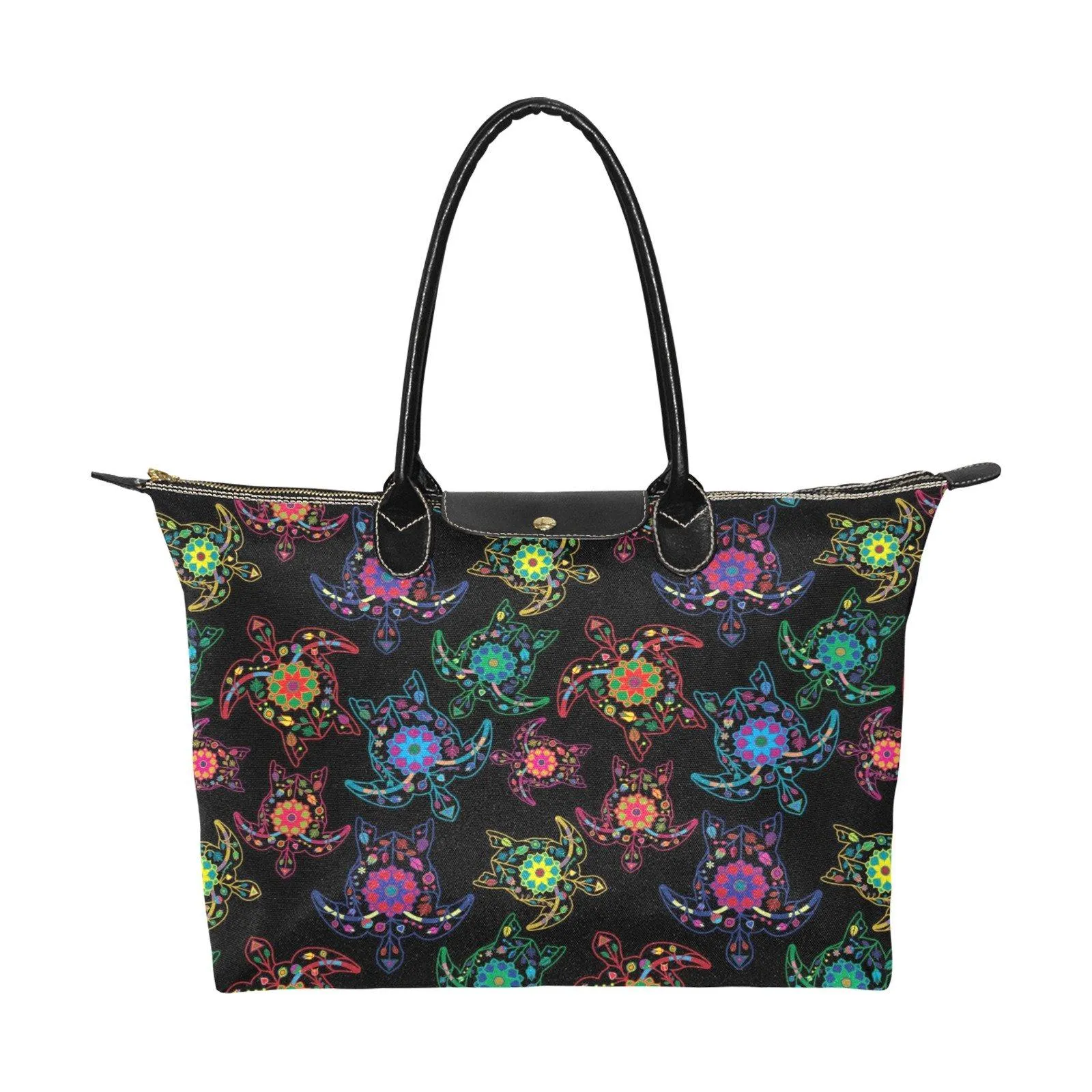 Neon Floral Turtle Single-Shoulder Lady Handbag