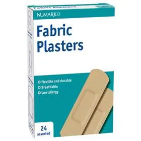 Numark Assorted Fabric Plasters (24 Pack) (A)