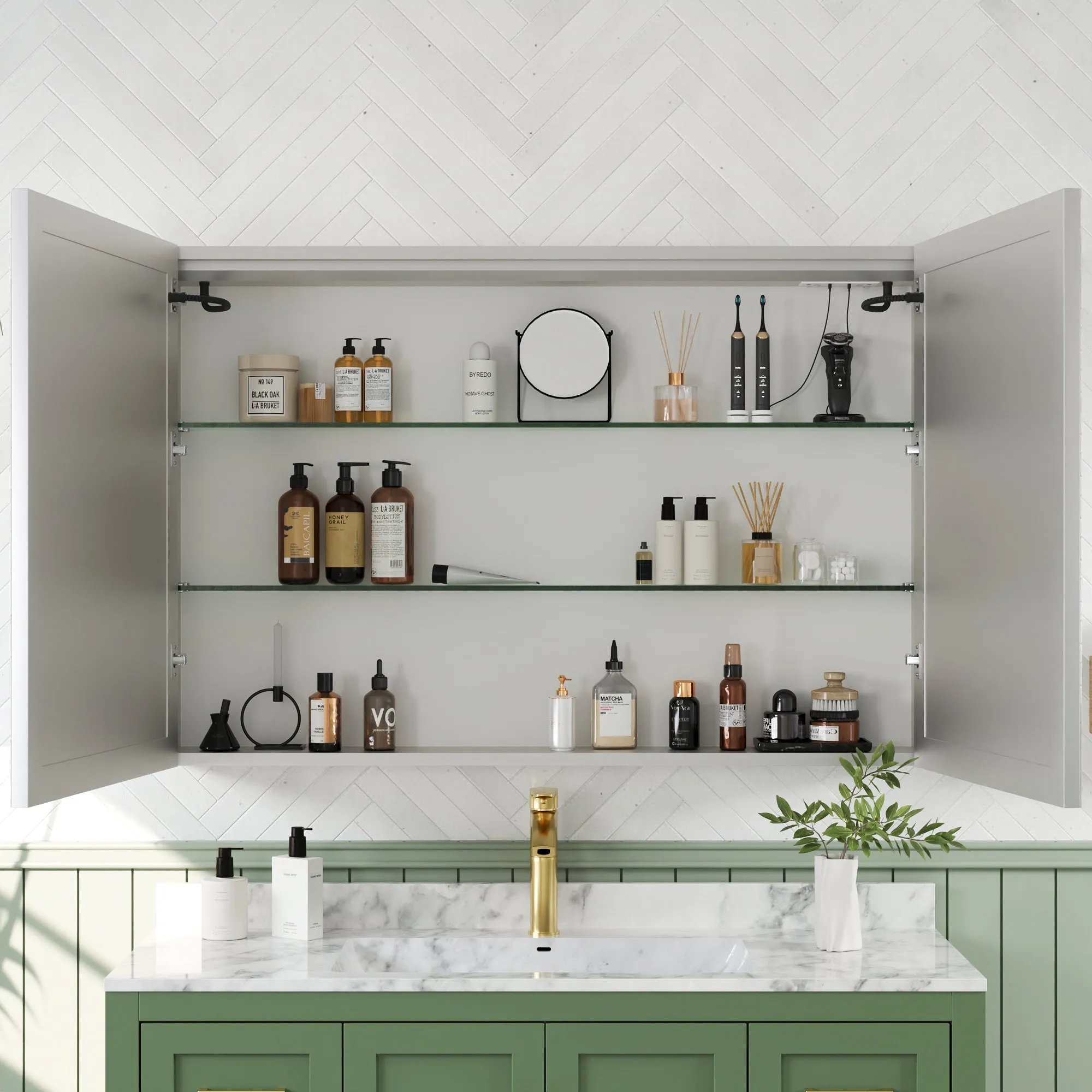 Rectangular Bathroom Vanity Mirrors, The Three-Colored Light