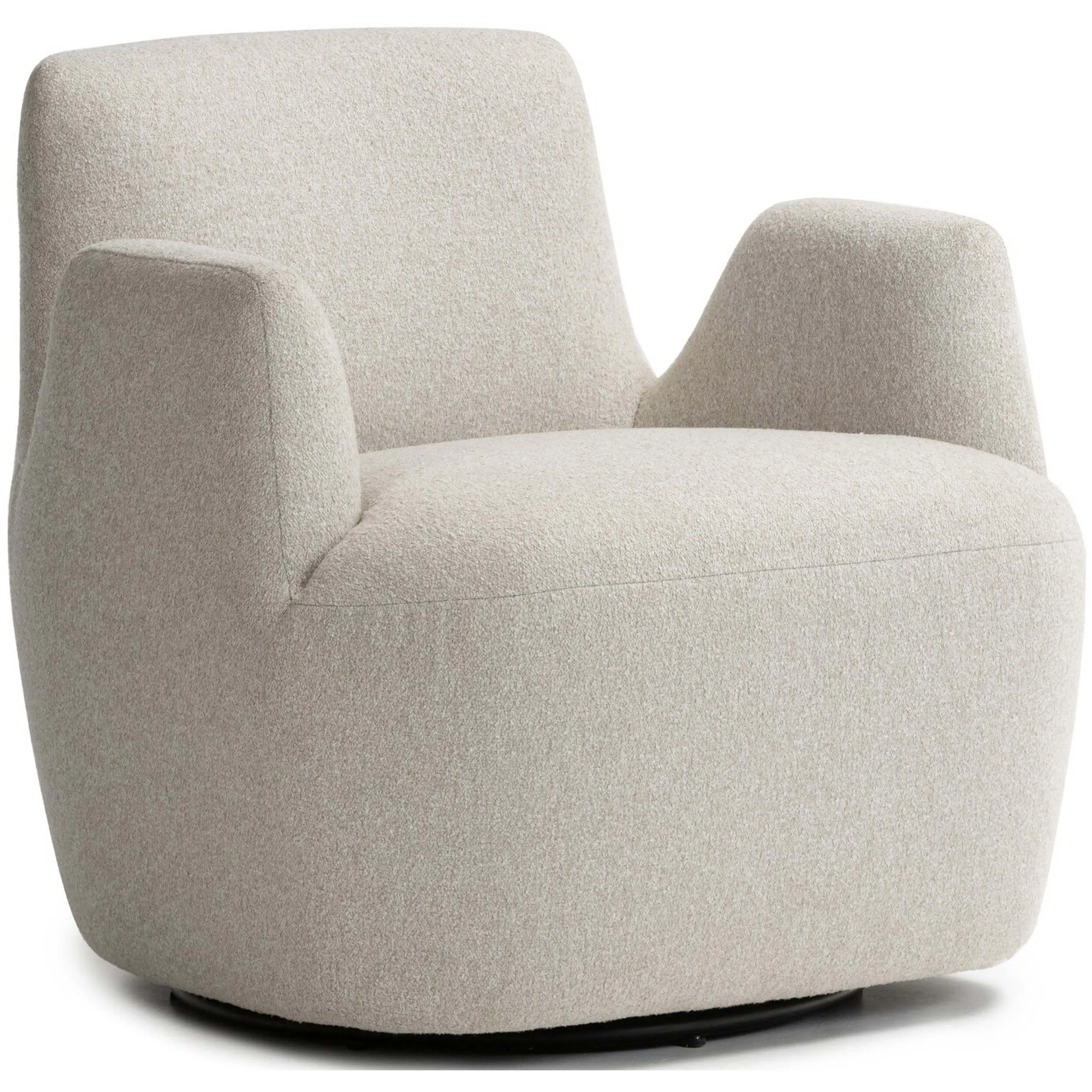 Reed Swivel Chair, Crete Pebble