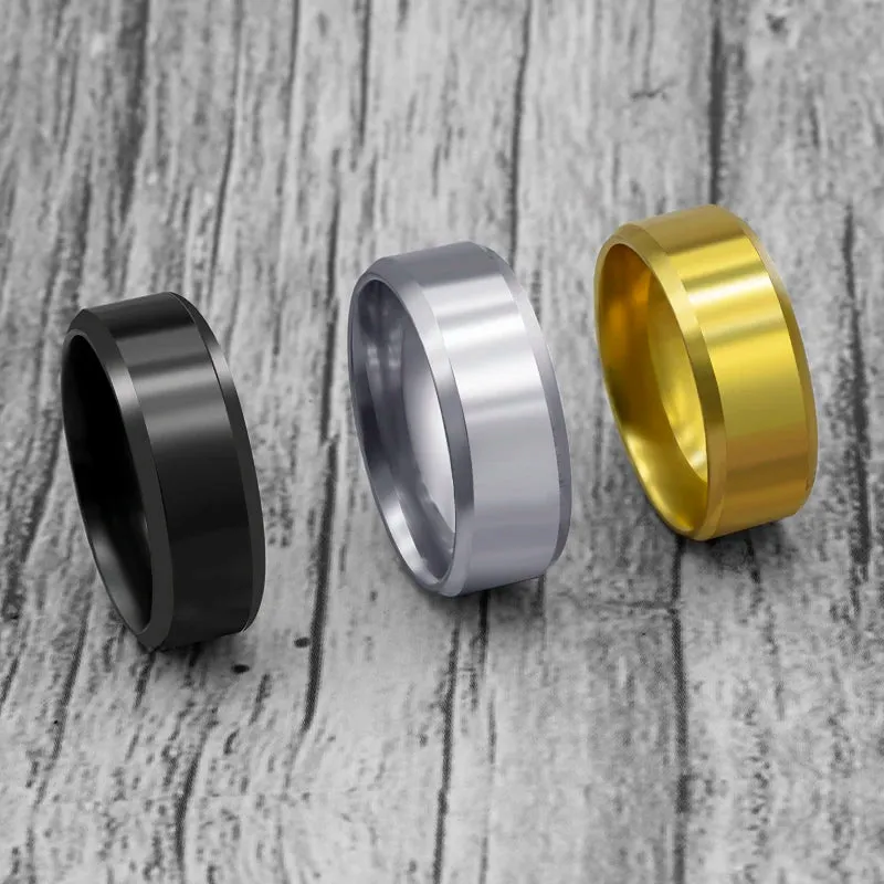 Ring Men 2023 Fashion Titanium Steel Black Classic Ring For Men Wedding Bands Male Jewelry