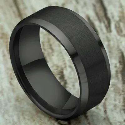 Ring Men 2023 Fashion Titanium Steel Black Classic Ring For Men Wedding Bands Male Jewelry