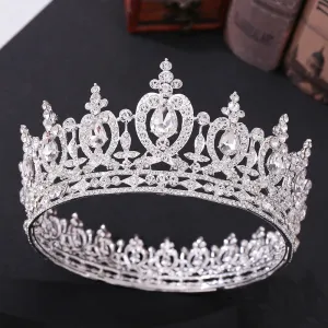 Silver Colors Rhinestone Bride Diadem Bridal Crown for Wedding Queen Princess Tiaras and Crown Hair Jewelry Pageant Prom