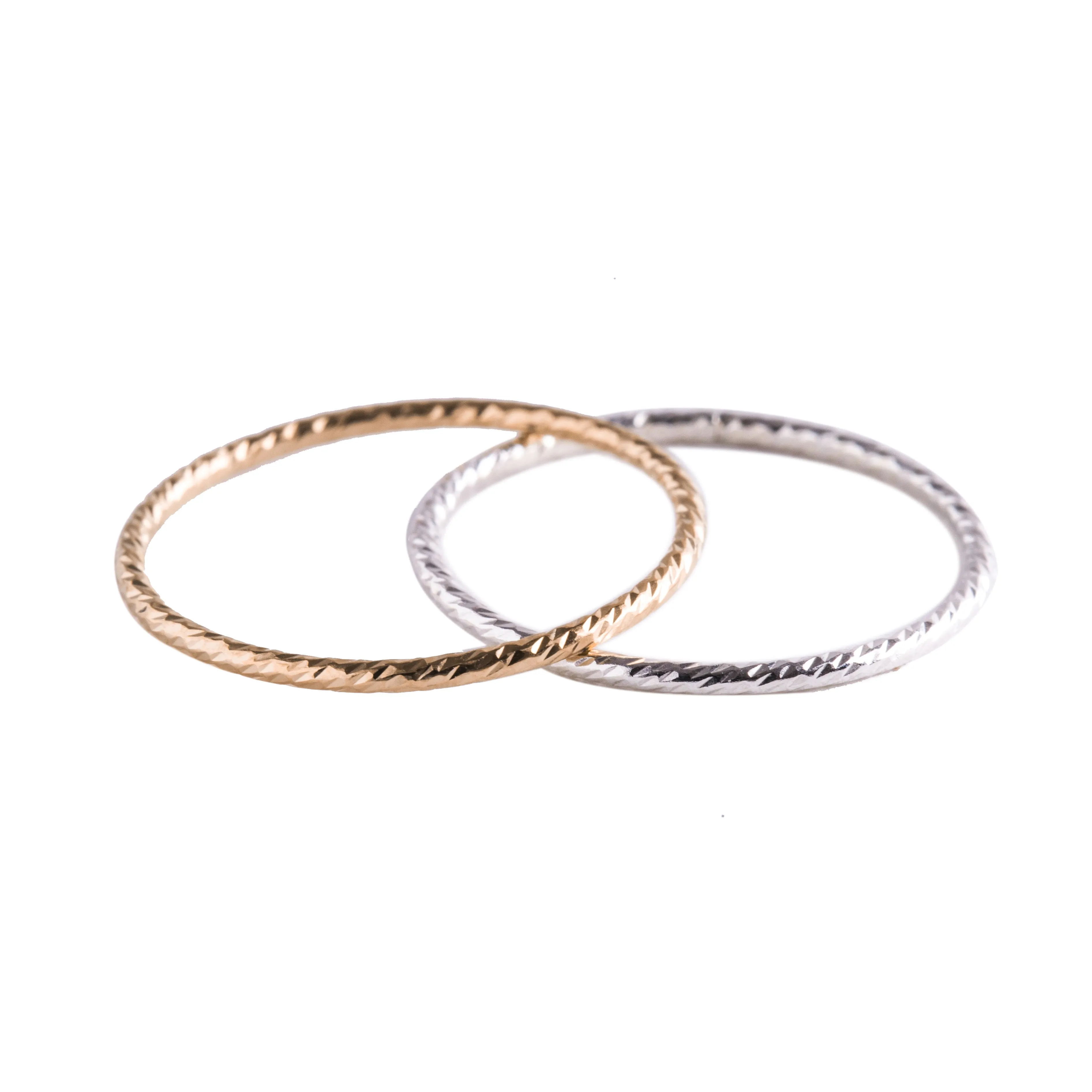 Silver Textured Stacking Ring