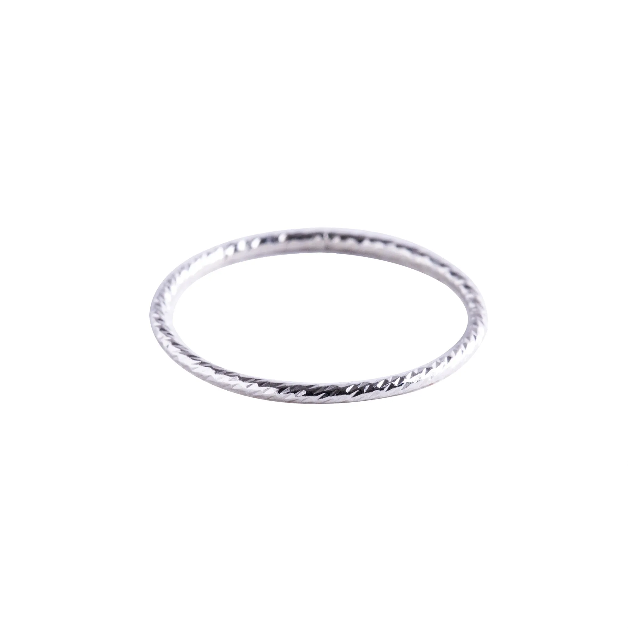 Silver Textured Stacking Ring