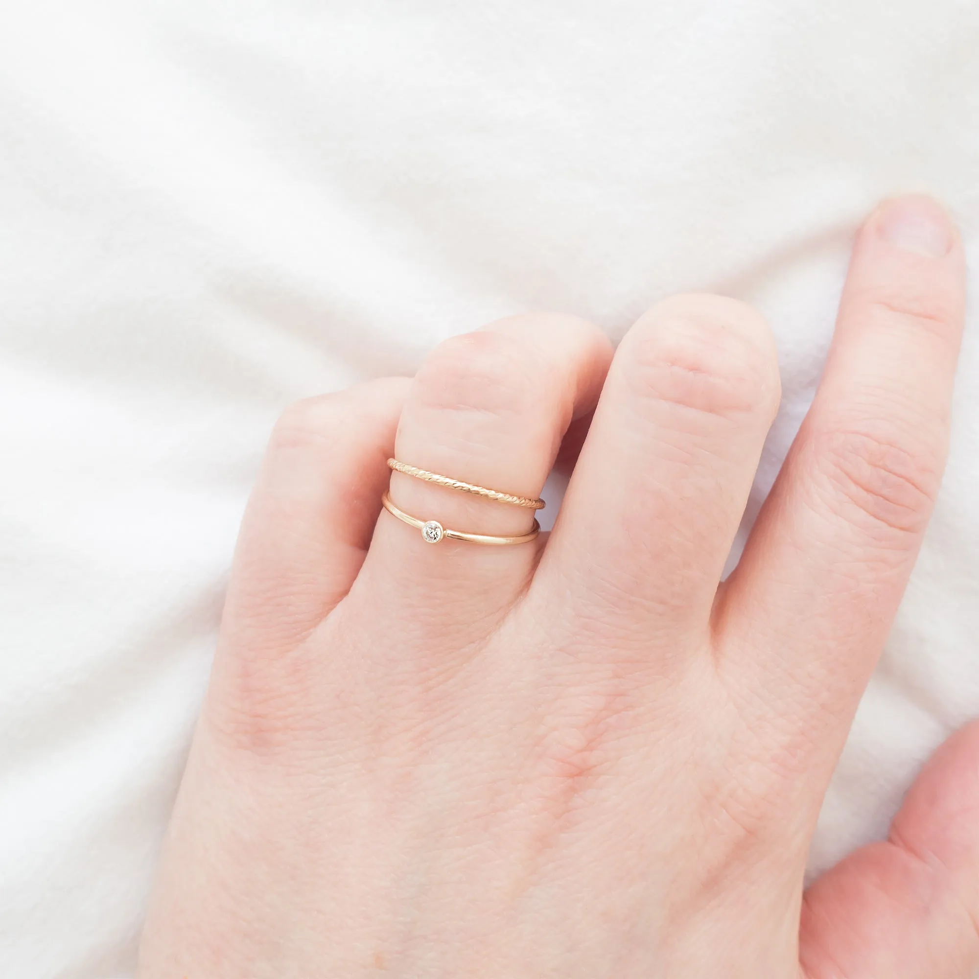 Silver Textured Stacking Ring