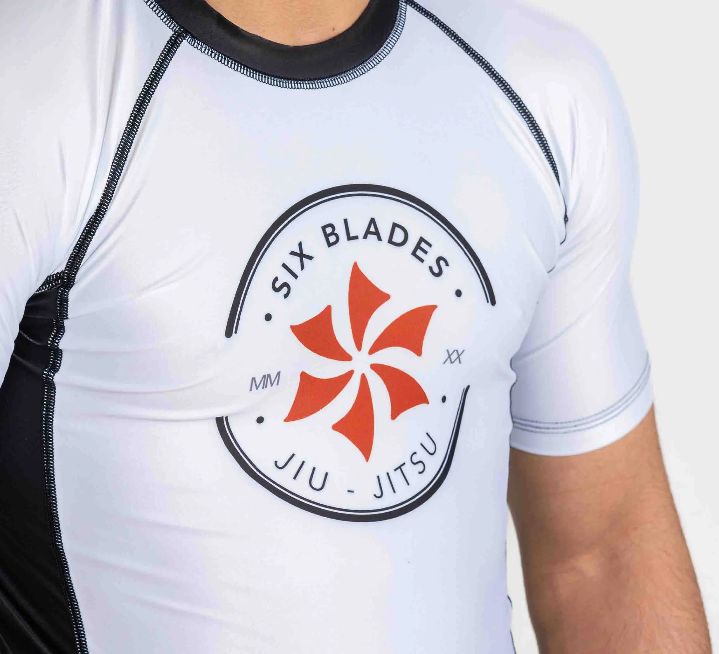 Six Blades Short Sleeve Rashguard White