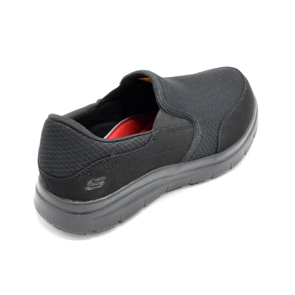 Skechers McAllen - Mens Wide Fit Slip Resistant Work Shoe - 2E Fitting - Black