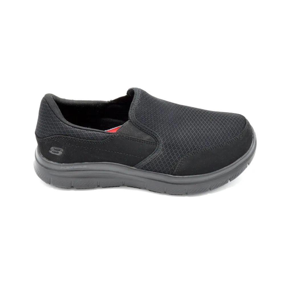 Skechers McAllen - Mens Wide Fit Slip Resistant Work Shoe - 2E Fitting - Black