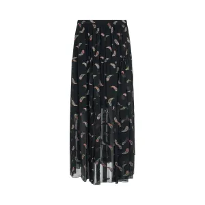 Skirt with Print in Black