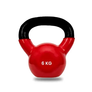 Strauss Premium Vinyl Kettlebell Weight for Men & Women | 14 Kg | Ideal for Home Workout, Yoga, Pilates, Gym Exercises | Non-Slip, Easy to Hold, Scratch Resistant (Red)