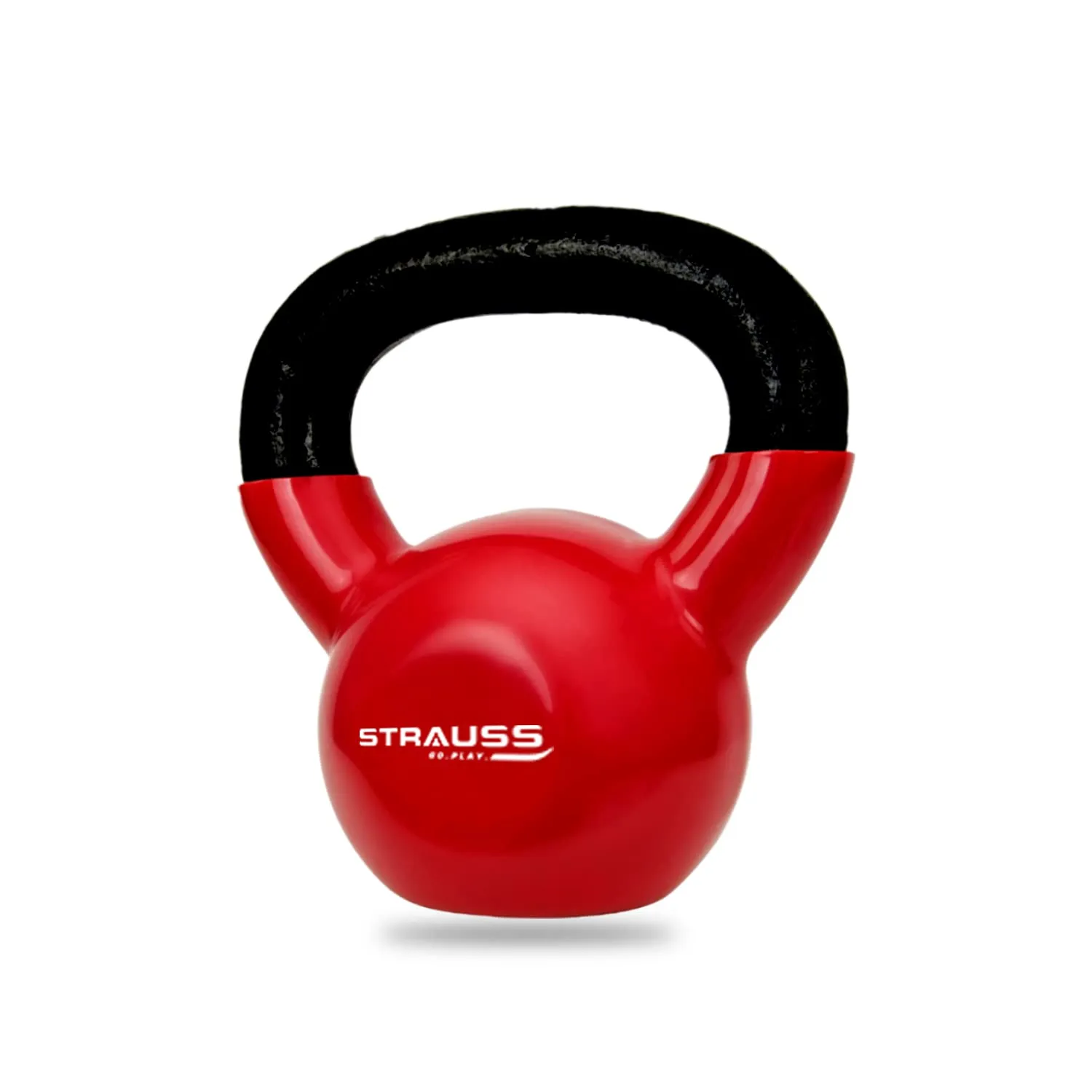 Strauss Premium Vinyl Kettlebell Weight for Men & Women | 14 Kg | Ideal for Home Workout, Yoga, Pilates, Gym Exercises | Non-Slip, Easy to Hold, Scratch Resistant (Red)