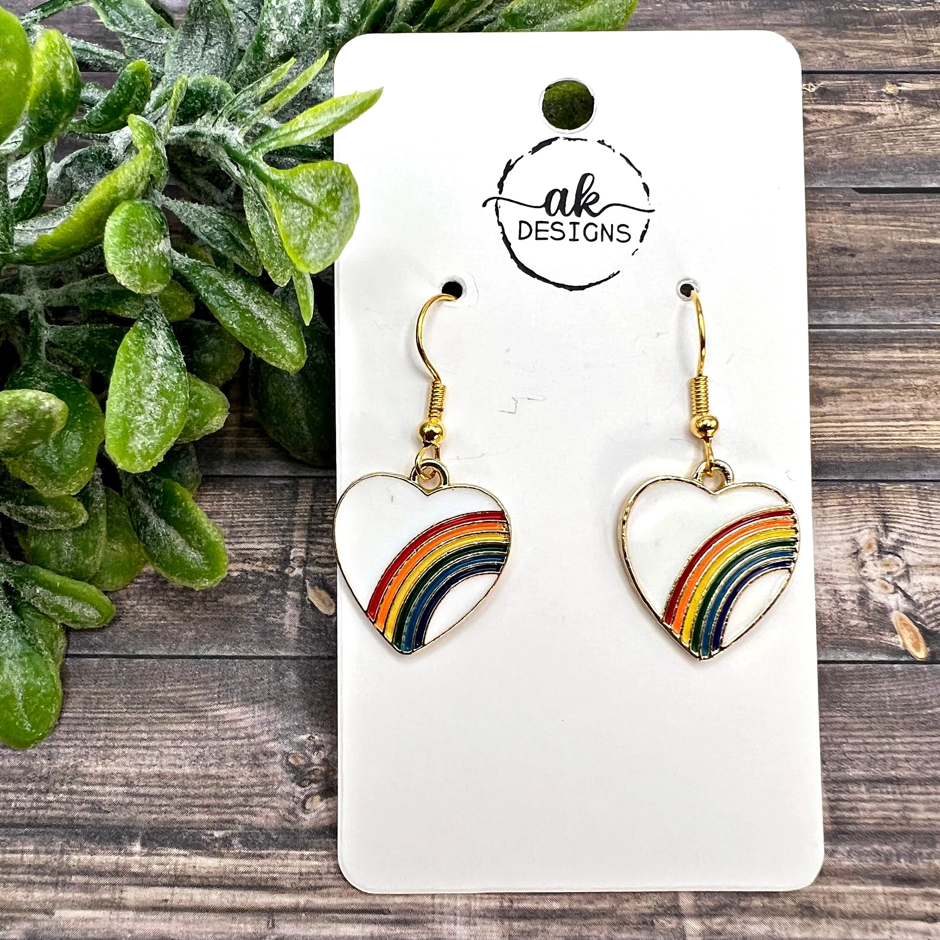 Stylish Goldtone Enamel Rainbow Flag Earrings, Perfect for Pride Month LGBTQ  Jewelry - Clearance