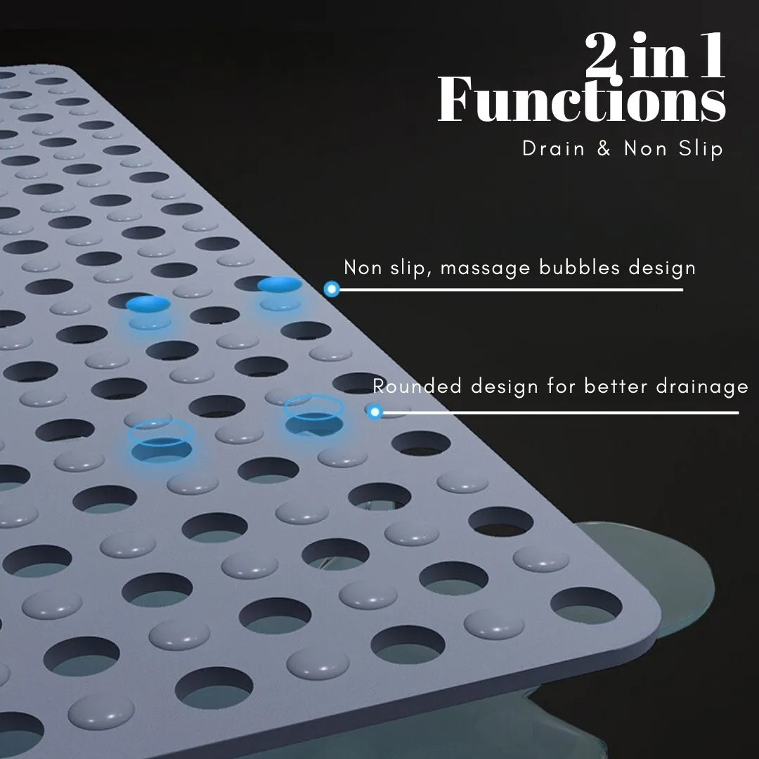 Suction Non-Slip Bath Mat Grey