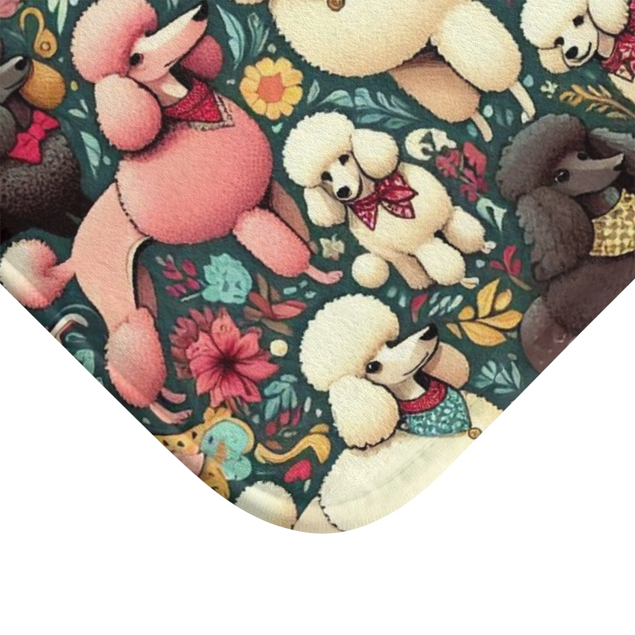 Super Sweet and Whimsical Standard Poodle Pattern - Bath Mat