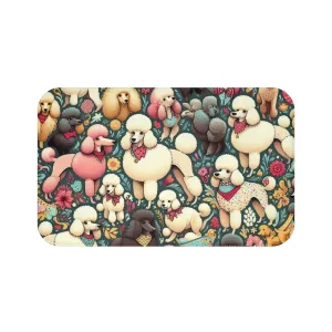 Super Sweet and Whimsical Standard Poodle Pattern - Bath Mat