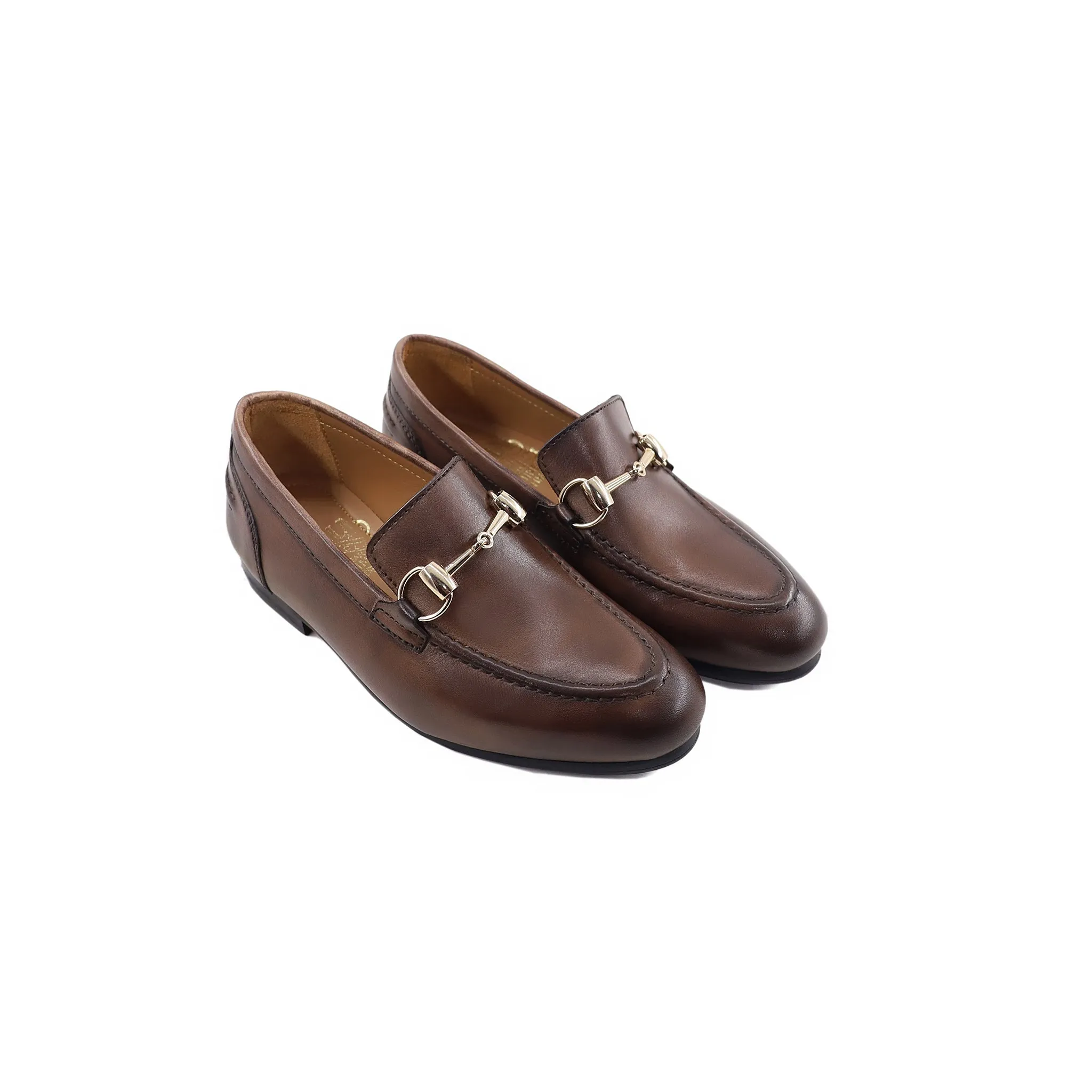 Wendy - Kid's Brown Calf Leather Loafer (5-12 Year's Old)