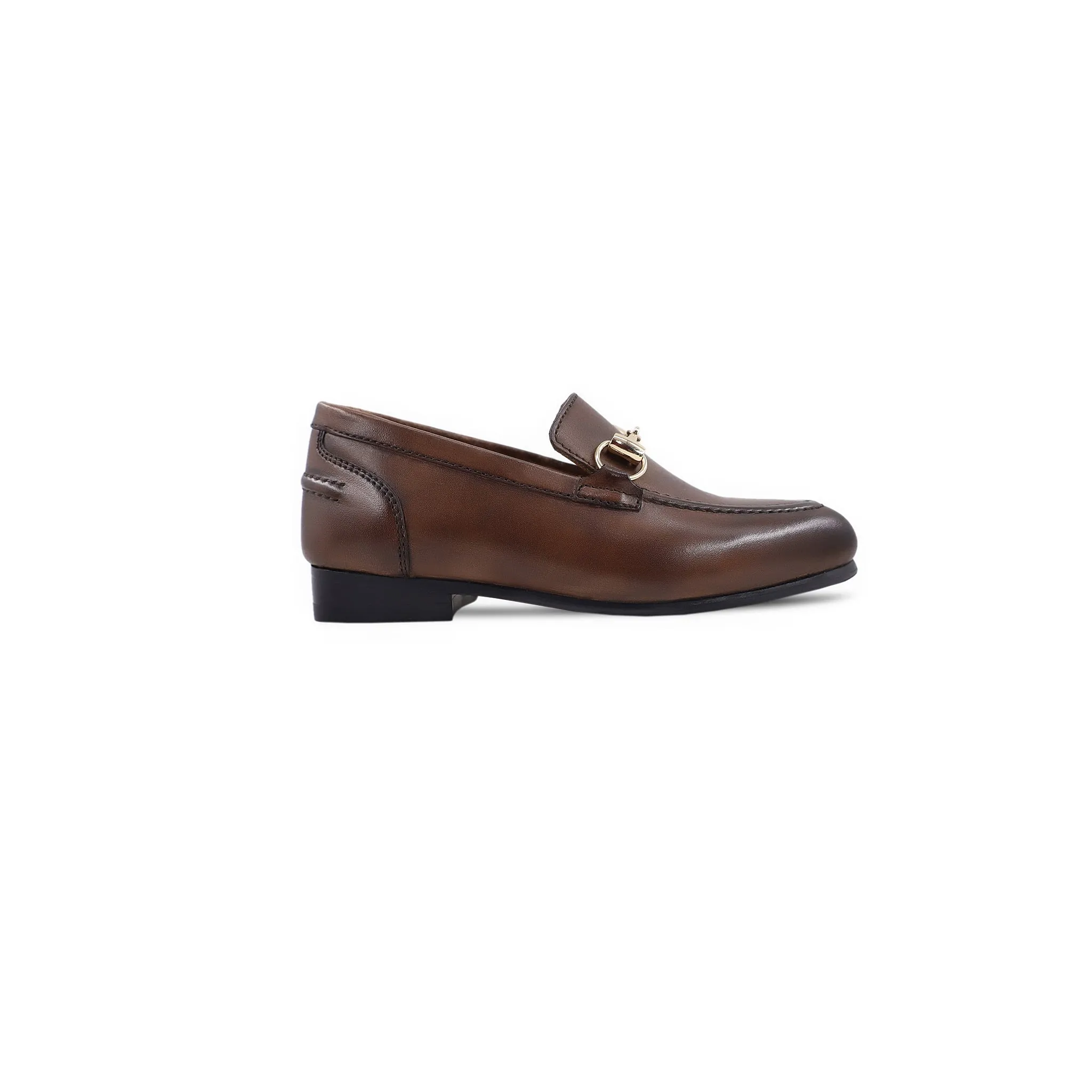 Wendy - Kid's Brown Calf Leather Loafer (5-12 Year's Old)