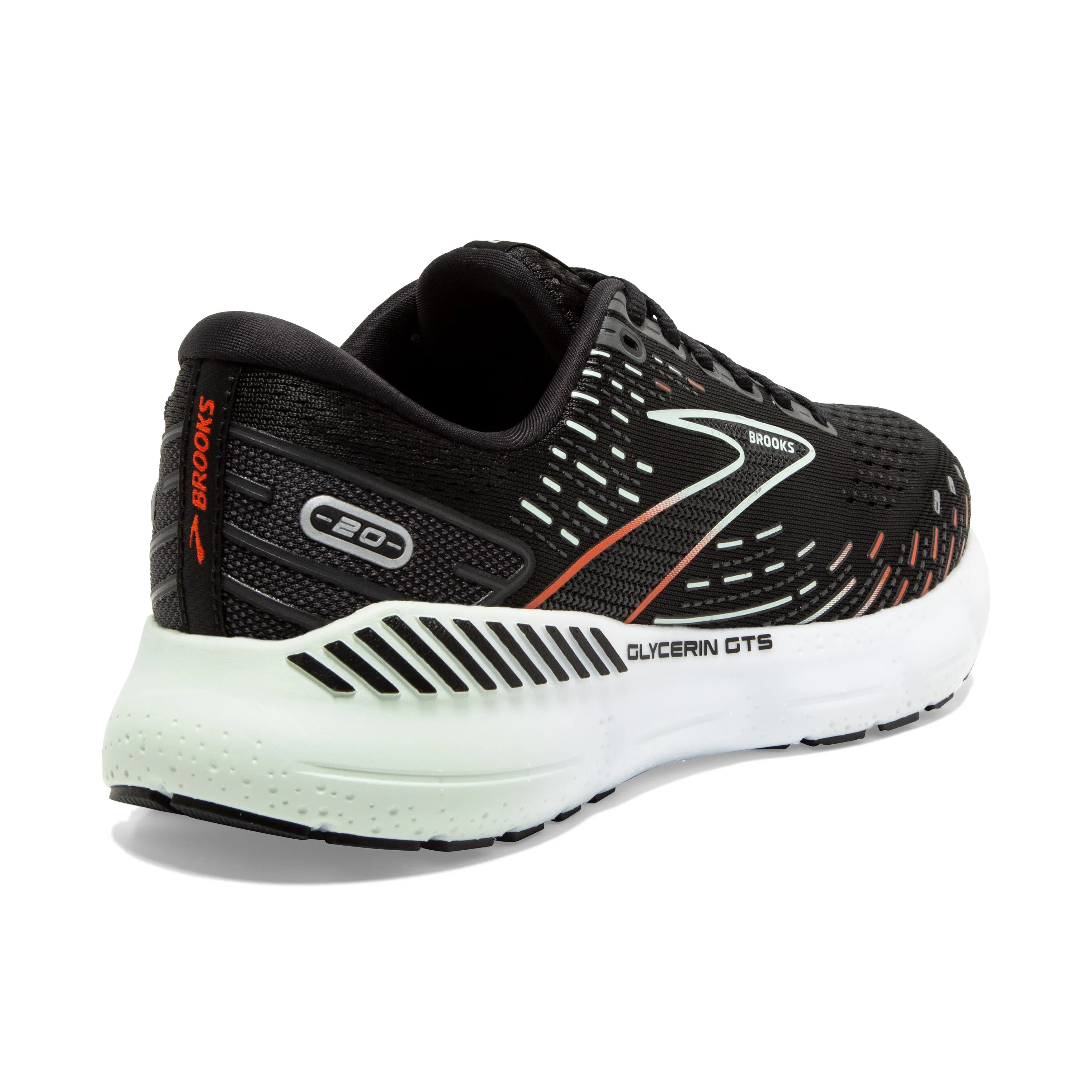 Women's Brooks Glycerin GTS 20 Color: Black/Red/Opal