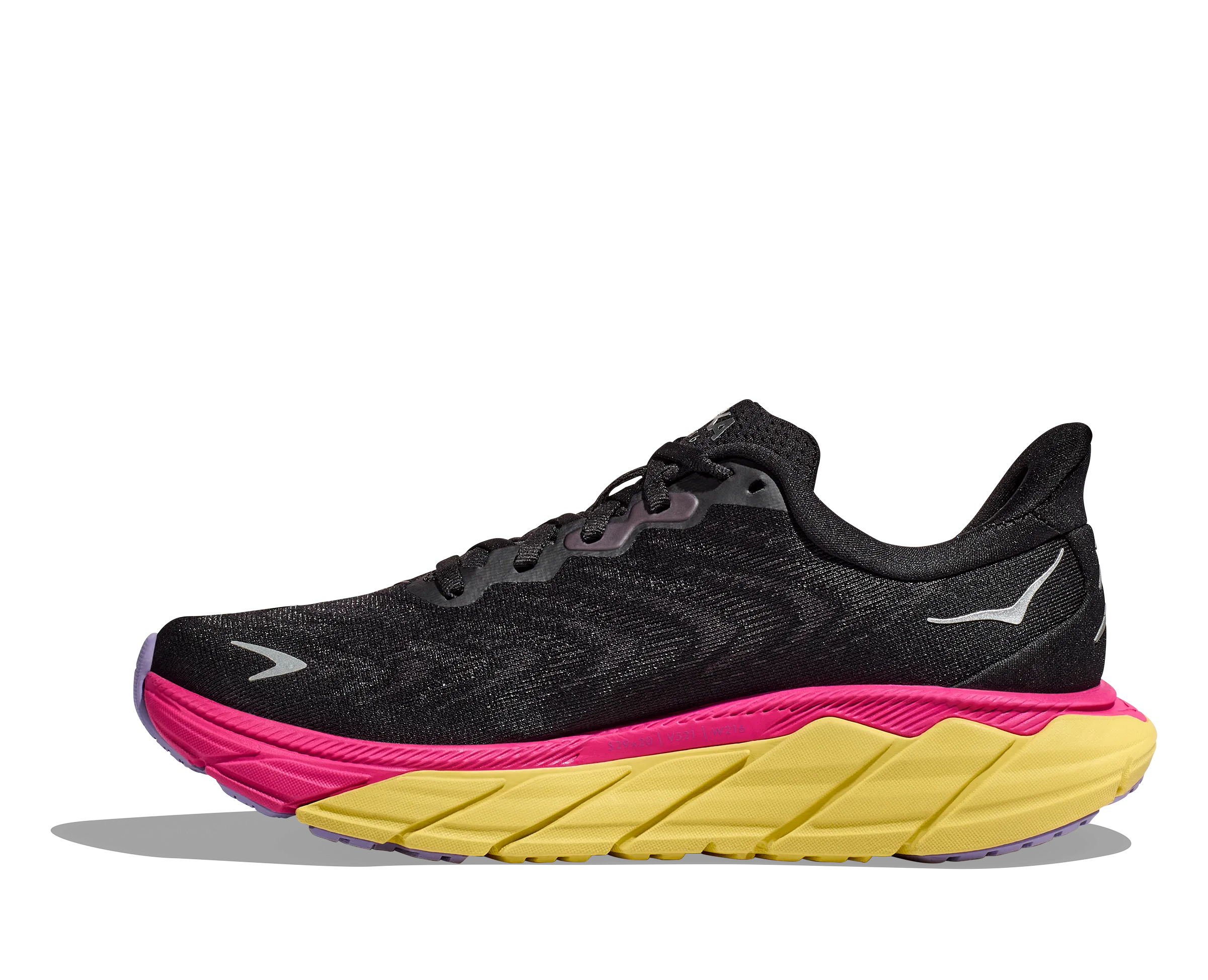 Women's Hoka Arahi 6 Color: Black/Pink Yarrow