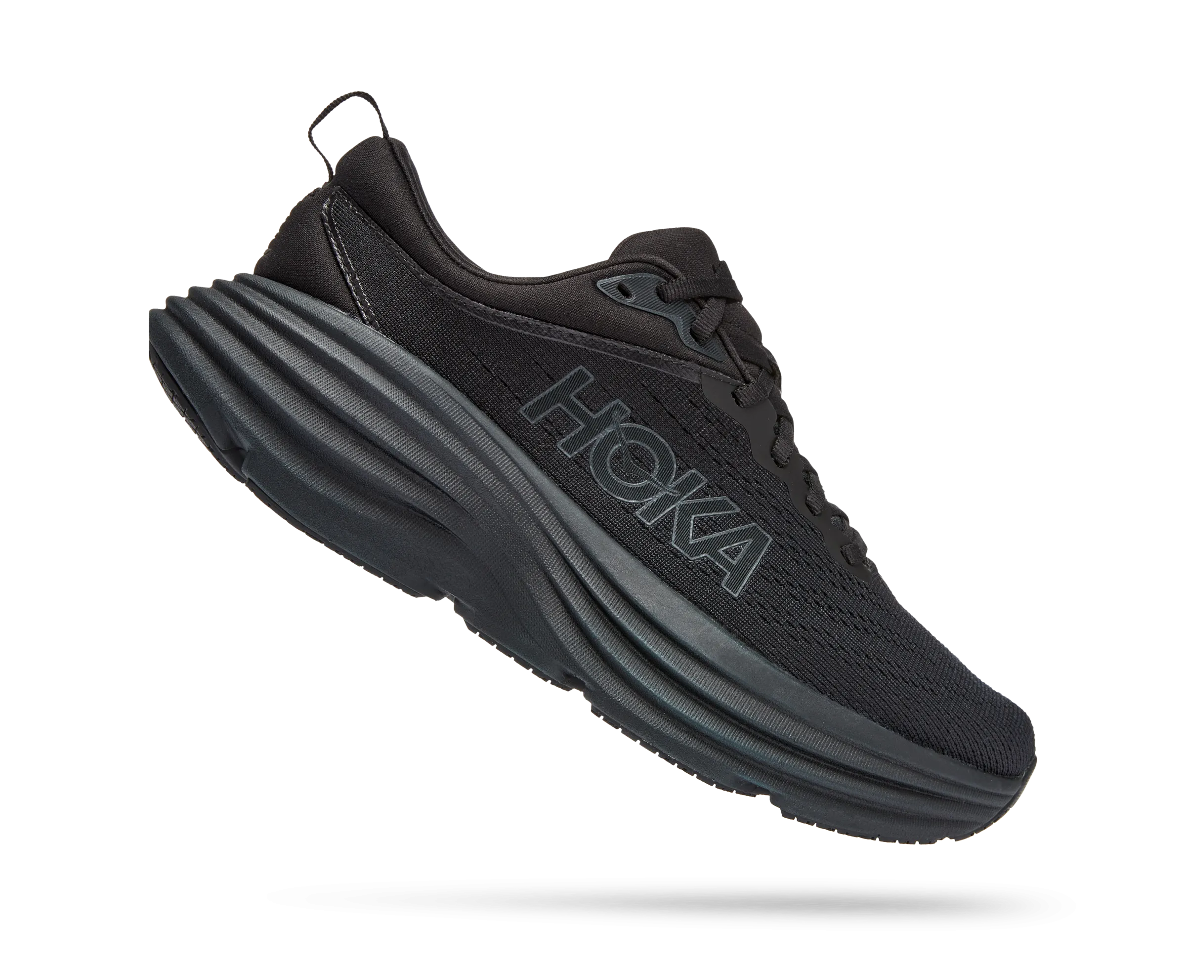 Women's Hoka Bondi 8 Color: Black / Black (WIDE WIDTH)