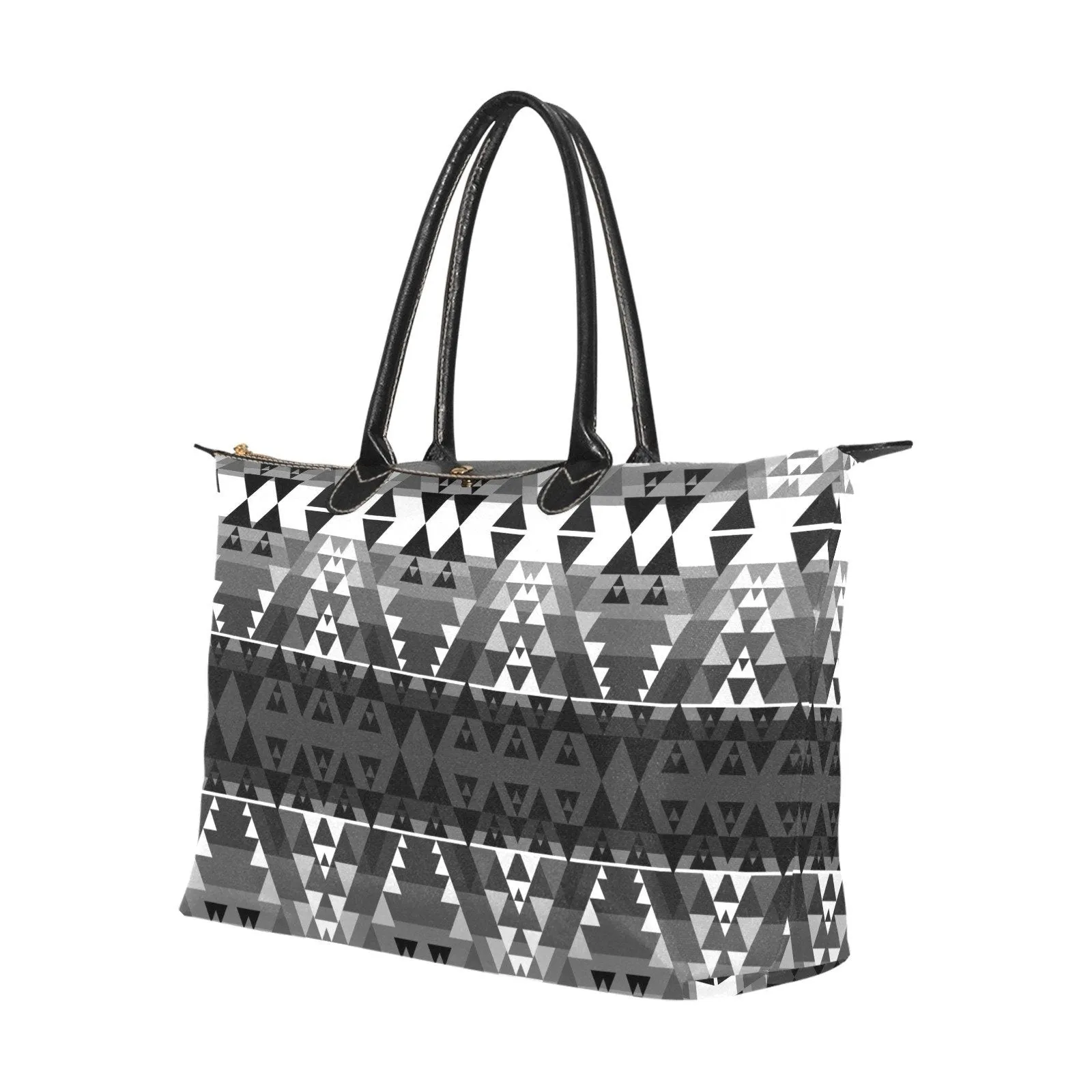 Writing on Stone Black and White Single-Shoulder Lady Handbag