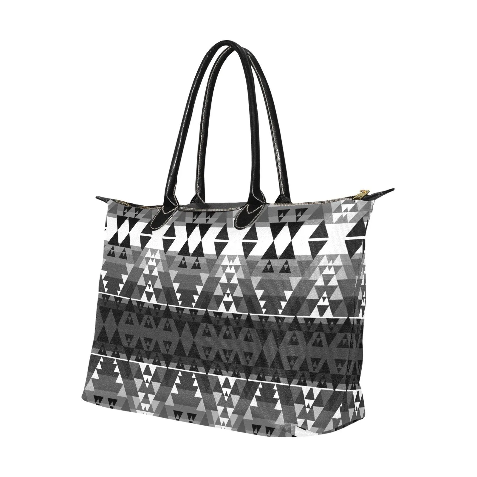 Writing on Stone Black and White Single-Shoulder Lady Handbag