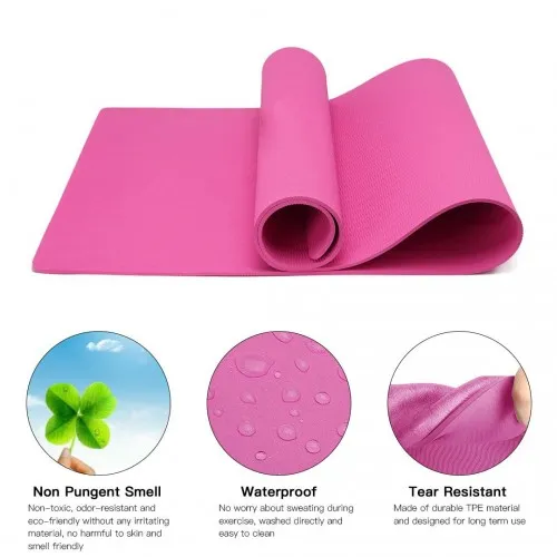 Yoga-1 Kono Non-slip TPE Yoga Mat - Plum | Eco-friendly, Odor-less & Comfortable for All Practices