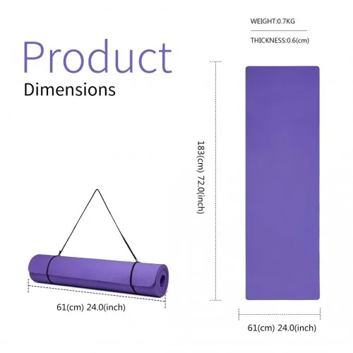 Yoga-1 Kono TPE Non-slip Classic Yoga Mat - Ultimate Comfort & Grip in Purple