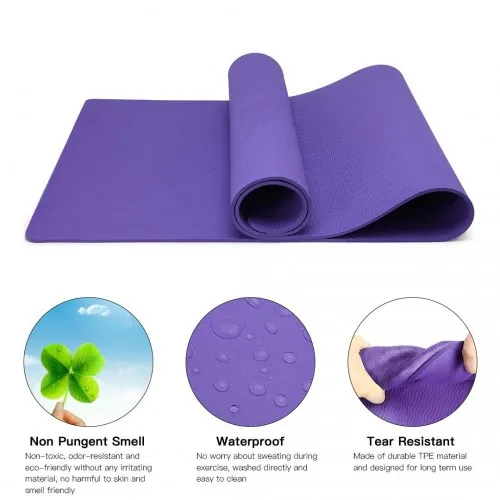 Yoga-1 Kono TPE Non-slip Classic Yoga Mat - Ultimate Comfort & Grip in Purple